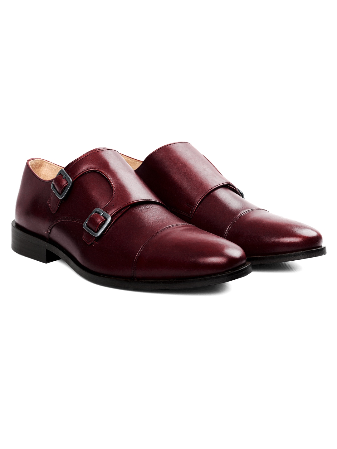 Burgundy Premium Double Strap Toecap Monk - Main Image
