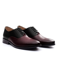 Black and Burgundy Premium Plain Oxford alternate shoe image
