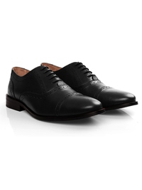 靴 P.Roth Bespoke shoes, UK 8E Black Premium Half Brogue Oxford leather shoes for men