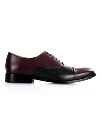Burgundy and Black Premium Toecap Oxford main shoe image