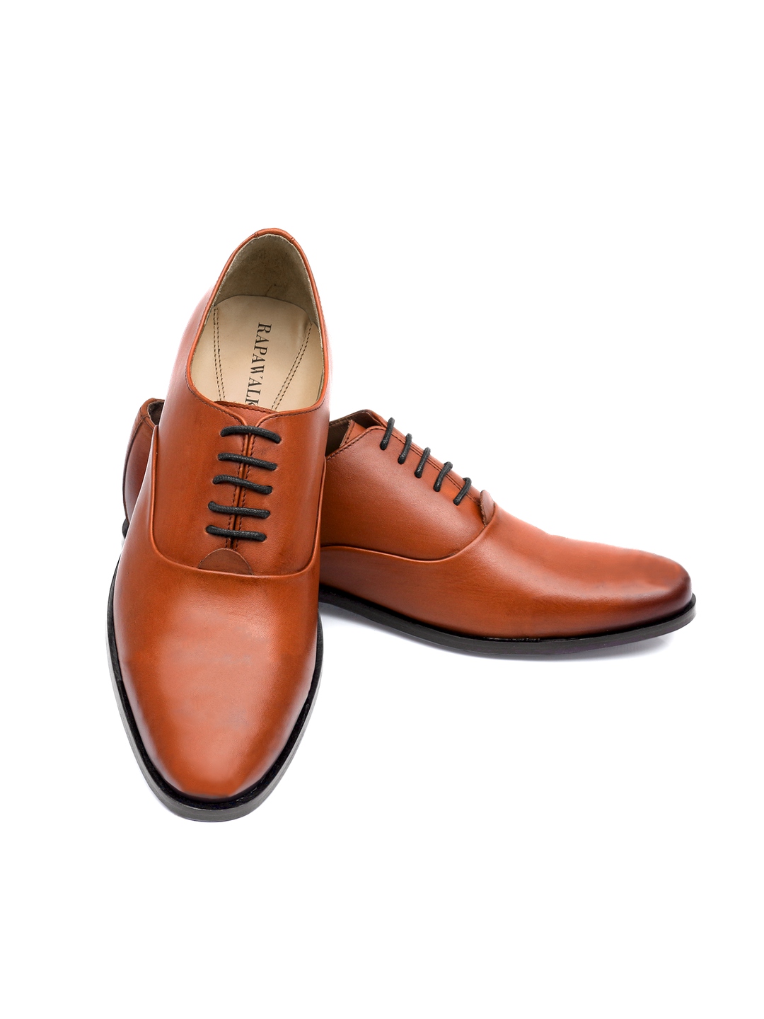 Tan Premium Plain Oxford leather shoes for men | Rapawalk