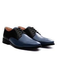 Black and Dark Blue Premium Plain Derby alternate shoe image