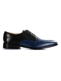 Black and Dark Blue Premium Plain Derby main shoe image